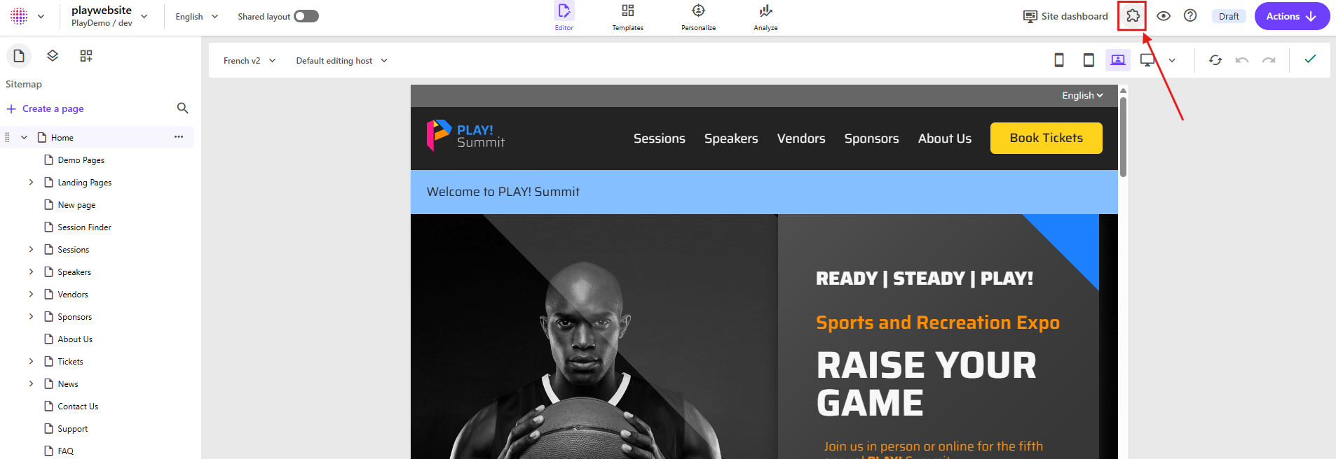 where to find Sitecore AI app plugin icon