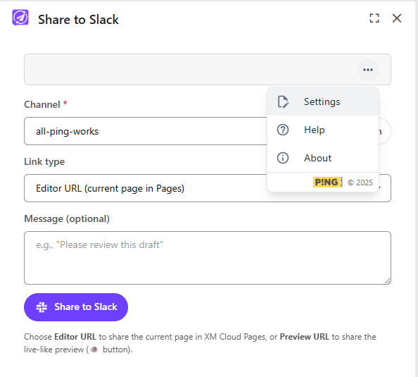 Configure Slack Channels screenshot