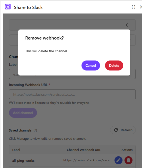 Manage Channels 2 screenshot