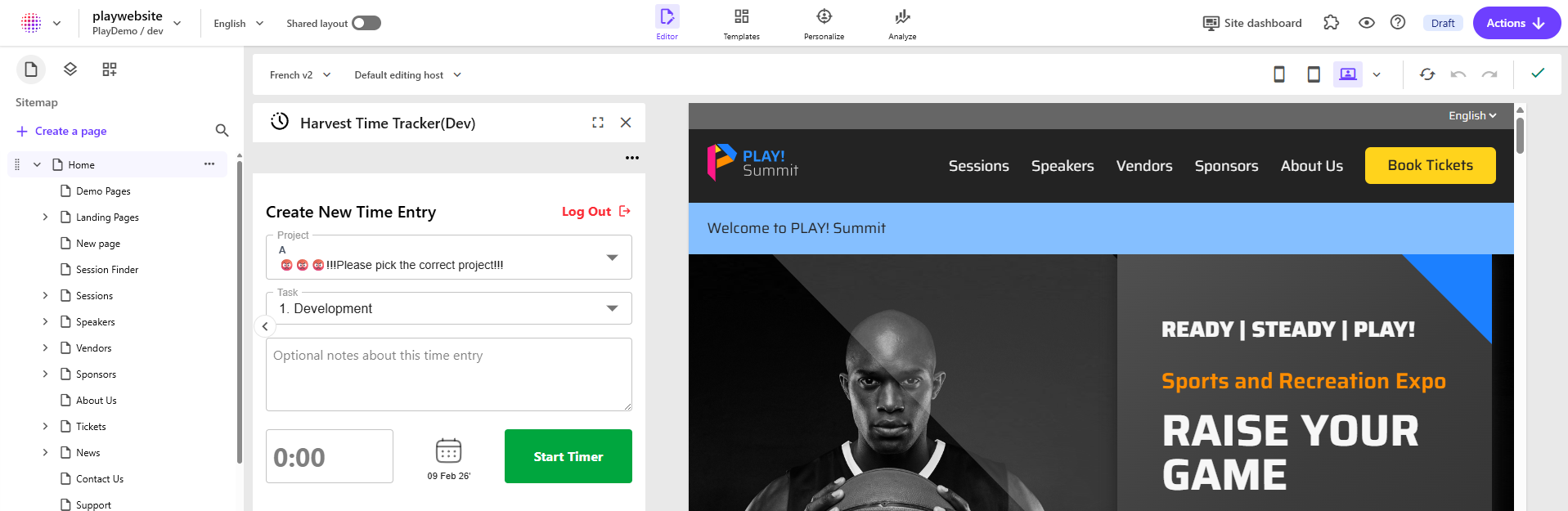 Harvest Time Tracker Plugin