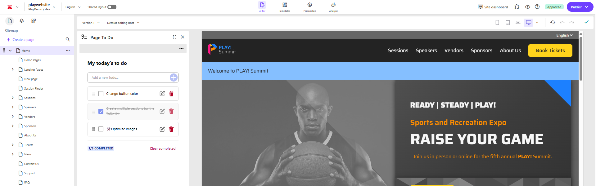 Page ToDo banner screenshot